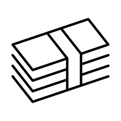 札束のシンプルなモノクロアイコン