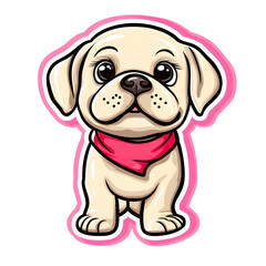 Fototapeta premium Endearing puppy vector illustration, isolated on white