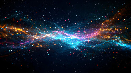 Fototapeta premium Abstract Cosmic Nebula Displaying Vibrant Colors