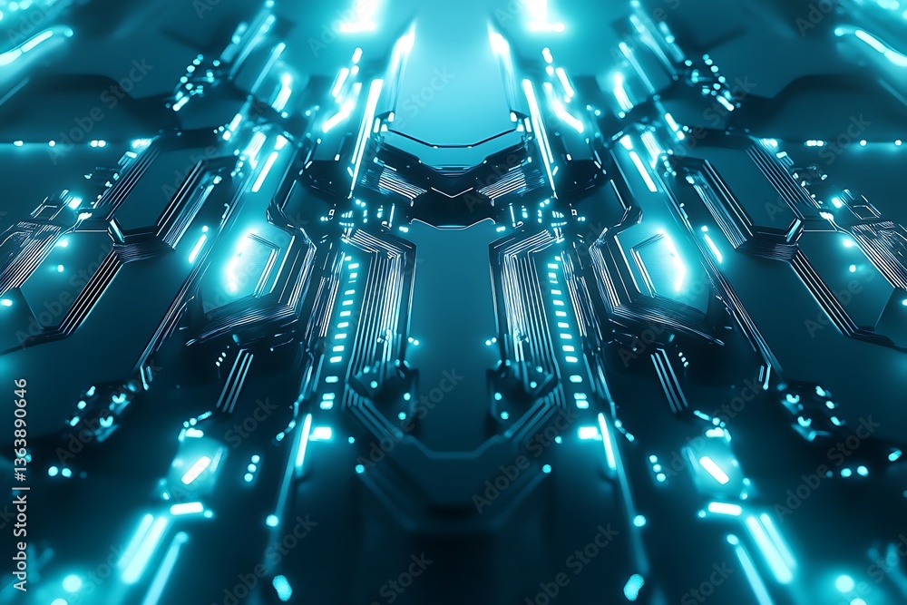 Poster a stylish futuristic design with sharp angles and smooth gradients.