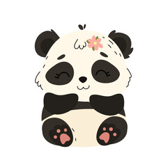 cute cartoon panda vector illustration of panda