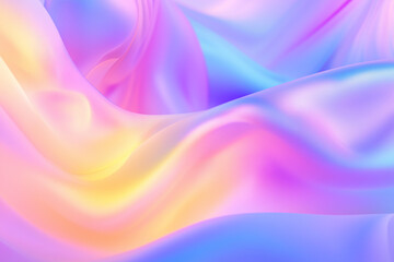 Obraz premium Abstract Silk Fabric with Holographic Pastel Colors Waving Gently