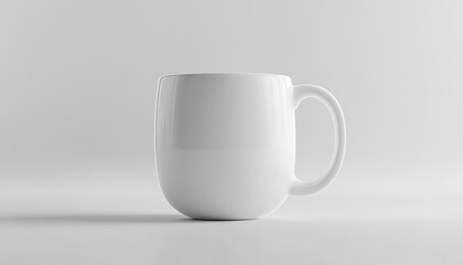 Obraz premium White ceramic mug on white background.