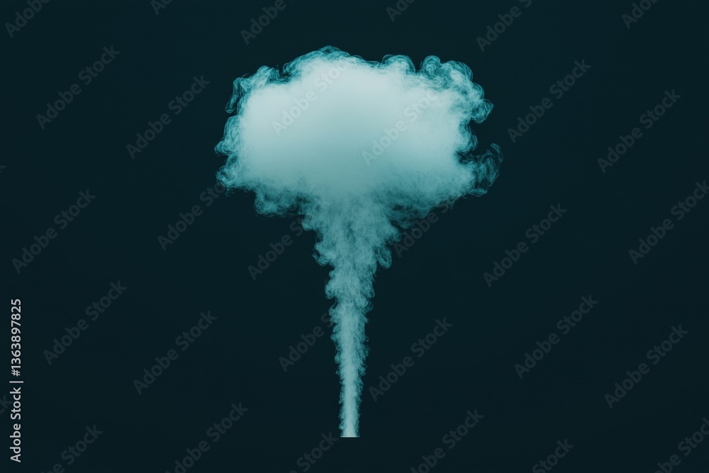 Poster a soft cloud of vapor rises against a dark background, creating an ethereal and calming effect.