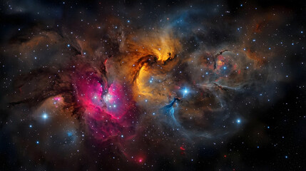 Naklejka premium Colorful Nebula With Stars In Space