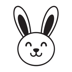 Cute bunny face illustration vector easter rabbit head drawing simple design