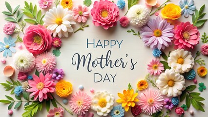 Happy mothers day typography greetings card design 