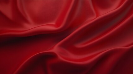 Obraz premium Red silk fabric with soft folds and drapes.