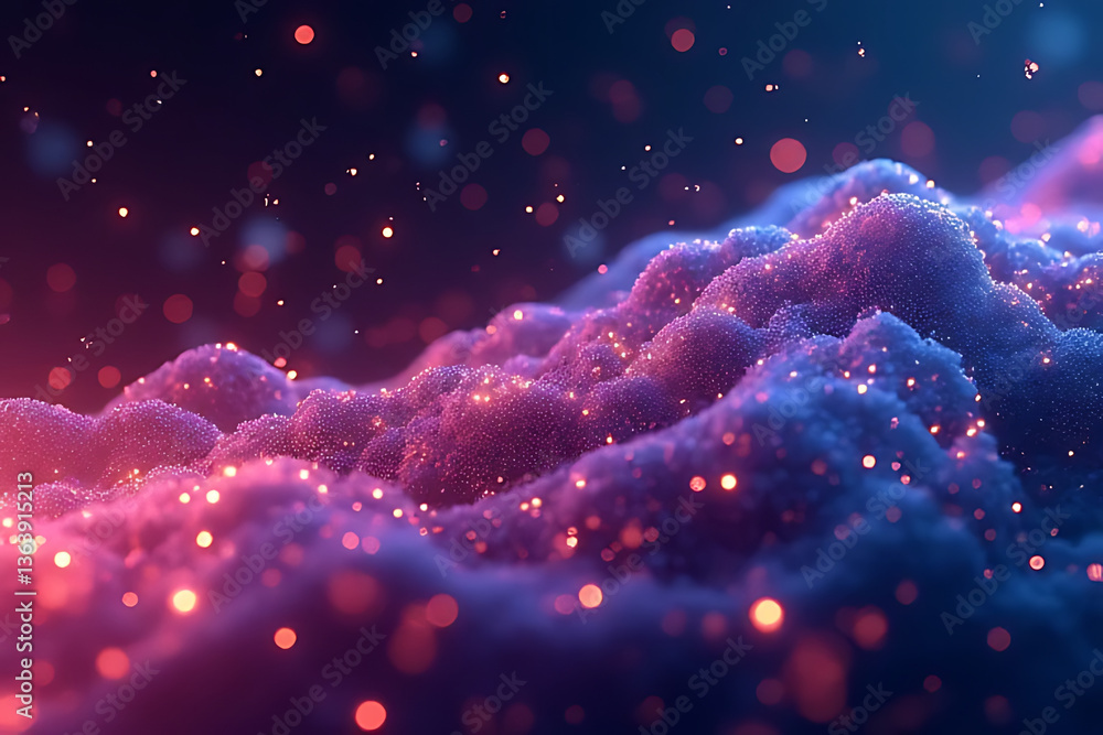 Aufkleber dynamic colorful abstract waves digital art vibrant background surreal environment close-up view