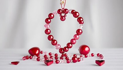 Obraz premium Heart-shaped beaded ornament