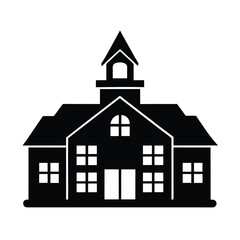 Fototapeta premium School building vector silhouette
