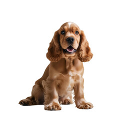 a  Cocker Spaniel dog  with white background close up 