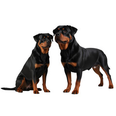 close up of a  Rottweiler dog with white backdrop