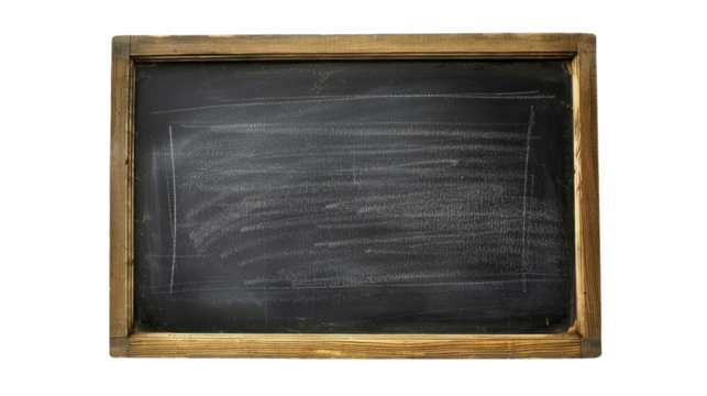 Blank Slate: A close-up view of a classic blackboard, its surface smooth and inviting, ready for ideas and notes with a wooden frame.