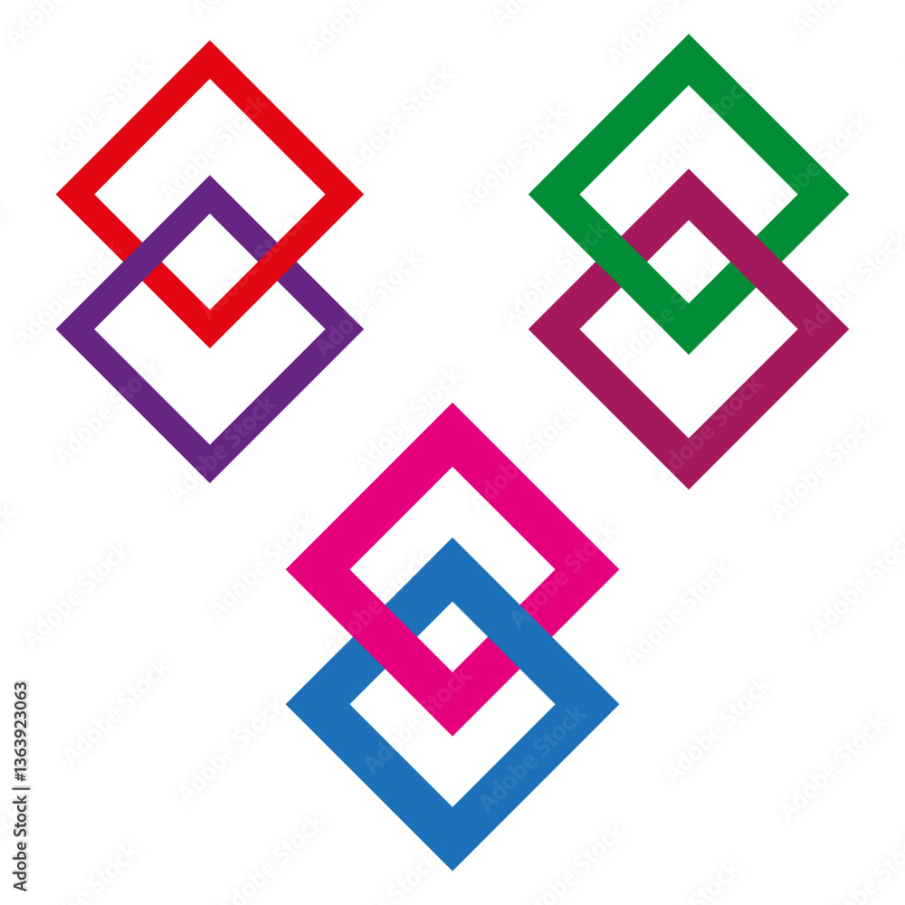 Poster abstract squares pattern. geometric colorful shapes. intersecting modern design. bright vector illus