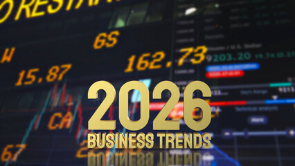 The Gold business trend 2026 for Business concept 3d Rendering.