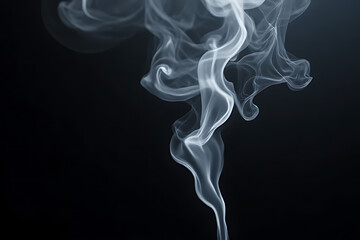 Flowing smoke dance dark background abstract image mysterious environment close-up perspective