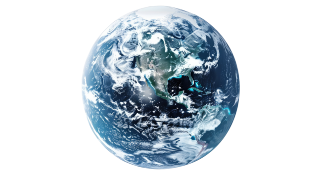 Global Perspective: Captivating high-angle depiction of Earth, inviting exploration of our planet's geographical wonders, perfect for themes of environment and geography