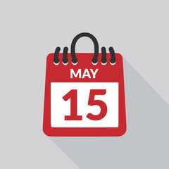 May 15 Calendar icon vector illustration.