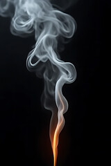 Dancing smoke patterns dark background abstract art mysterious atmosphere close-up view serenity