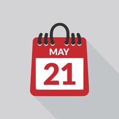 May 21 Calendar icon vector illustration.