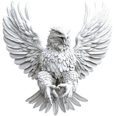 Obraz premium Realistic 3D Griffin with Wings Outstretched, Isolated on Transparent Background