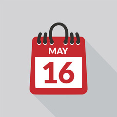 May 16 Calendar icon vector illustration.
