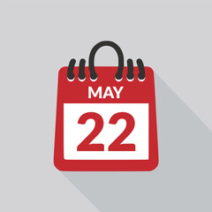 May 22 Calendar icon vector illustration.