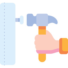 Nailing The Wall Illustration