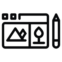 Design Software Tools for Digital Illustration and Image Editing with Drawing Pencil Icon