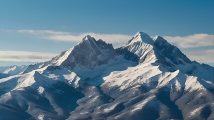 Majestic Snow-Capped Mountains Under a Clear Blue Sky
