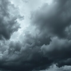Heavy gray storm clouds. Gloomy sky background for design. Web banner. Website header.