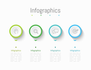 Infographic 4 options design elements for your business data. Vector Illustration.