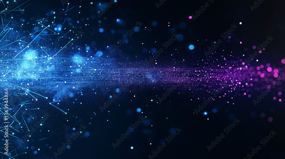 Aufkleber digital fusion: dynamic artwork features an abstract and futuristic design composed of luminous blue