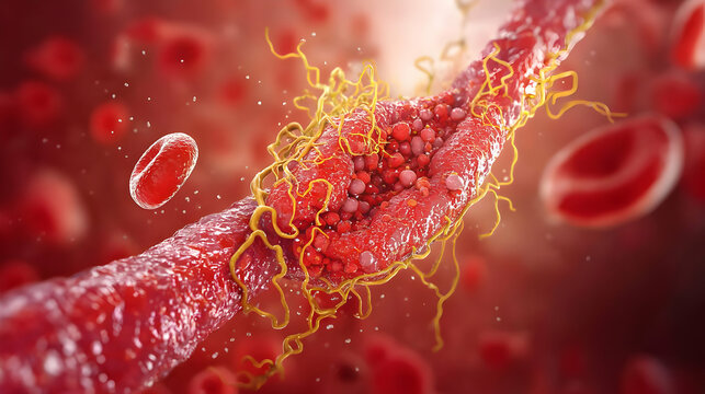 Blood Vessel Damage With Clot Illustration