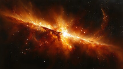 Fototapeta premium Fiery cosmic explosion in space.