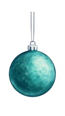 Teal Christmas Ornament Hanging.