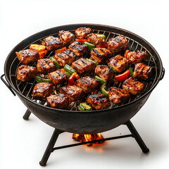 Ultimate Summer BBQ Feast: Mouthwatering Grilled Meat & Vegetables in Smoky Charcoal Flavors