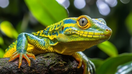Fototapeta premium Wild reptile. Amphibian and lizard. Tropical reptilian. Crocodile and turtle. Iguana or gecko. Salamander animal. Cobra snake. Alligator or caiman. Vector illustration reptilians set