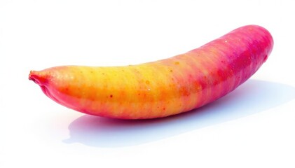 Single, vibrant flap isolated on pure white background , banner, fabric