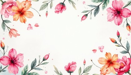 Fototapeta premium Delicate watercolor floral pattern, soft pastel hues, elegant design , floral, summer, art