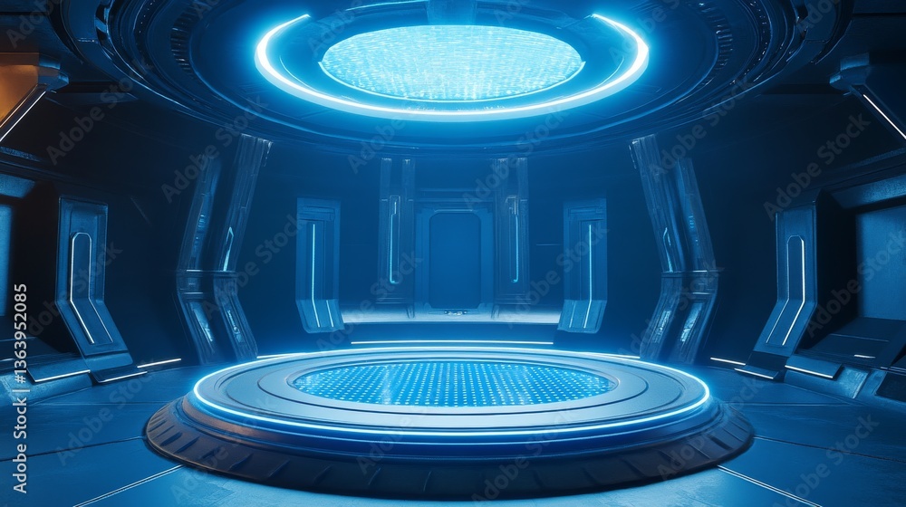 Poster light hologram. magic game portals. circle tech effect. digital futuristic hud. sci-fi space telepor