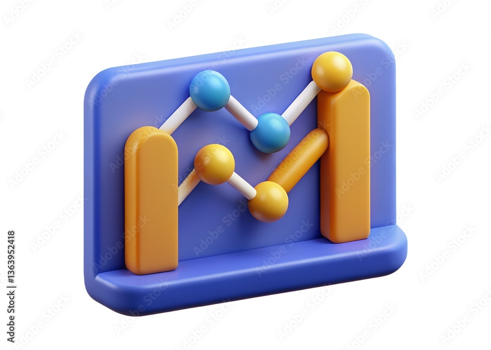 Poster data dynamics: a stylized, three-dimensional visual representation of a data chart, highlighting the