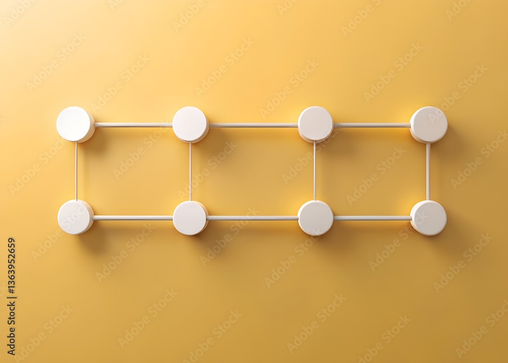 Poster abstract network visualization: minimalist representation of a network, featuring interconnected nod