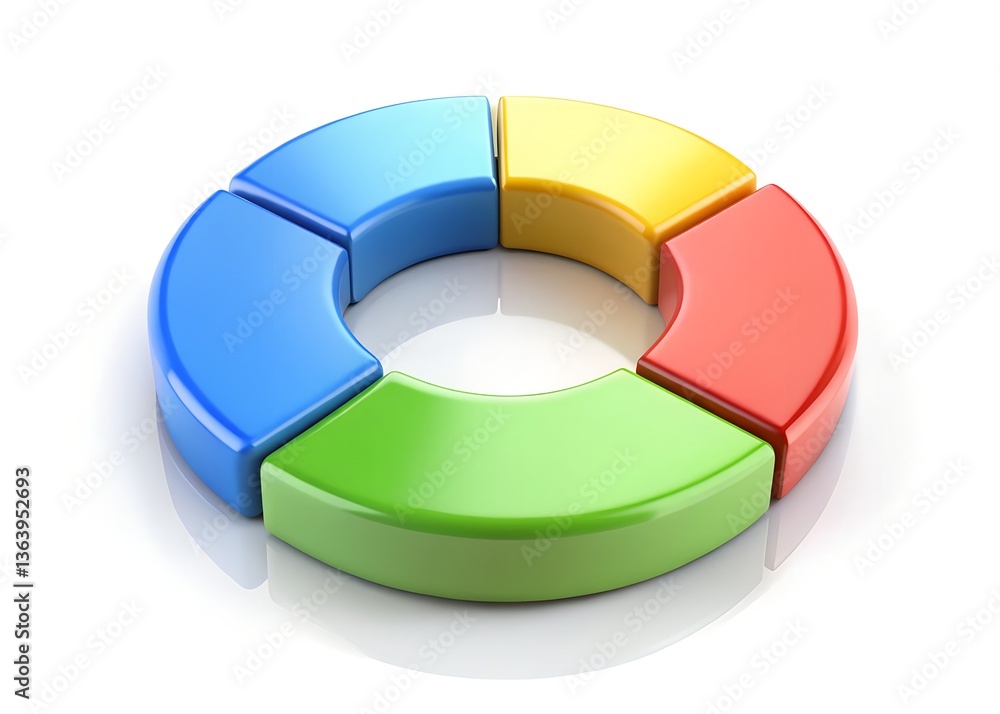Poster pie chart: a visually compelling pie chart with segments in vibrant colors, illustrating data in a c
