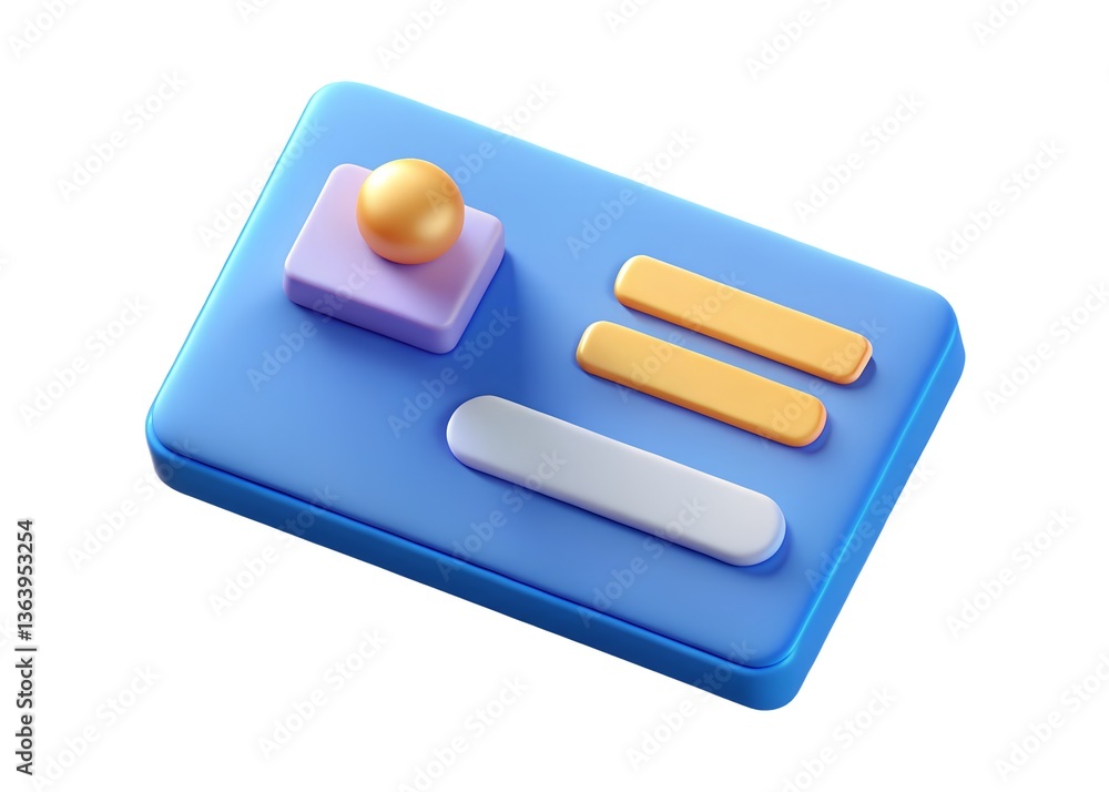 Poster 3d id card icon: a close-up captures a vibrant 3d rendering of an identification card, rendered with