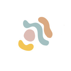 Purple,yellow, blue abstract shape