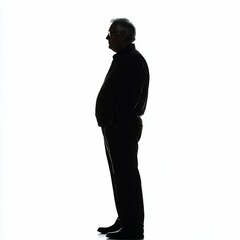 elderly man silhouette with photorealistic details

