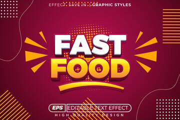Editable 3d text effect fast food