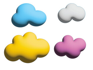 Clouds, 3D clouds multiple colors.